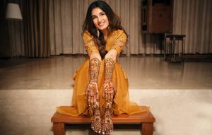 Enhance Your Haldi Look with Silver Maang Tikka and Yellow Saree for Haldi